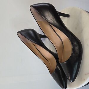 INC International Concepts Black Leather Heels Size 11